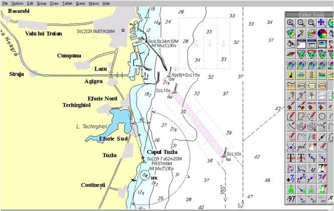 Example of an electronic navigational chart
