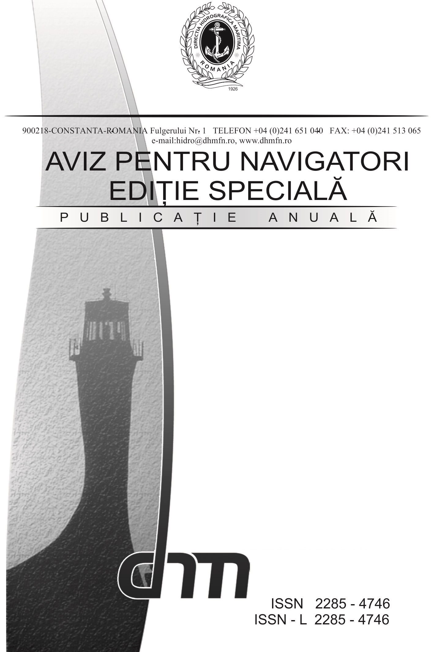 Coperta publicației Ediția specială a avizului pentru navigatori