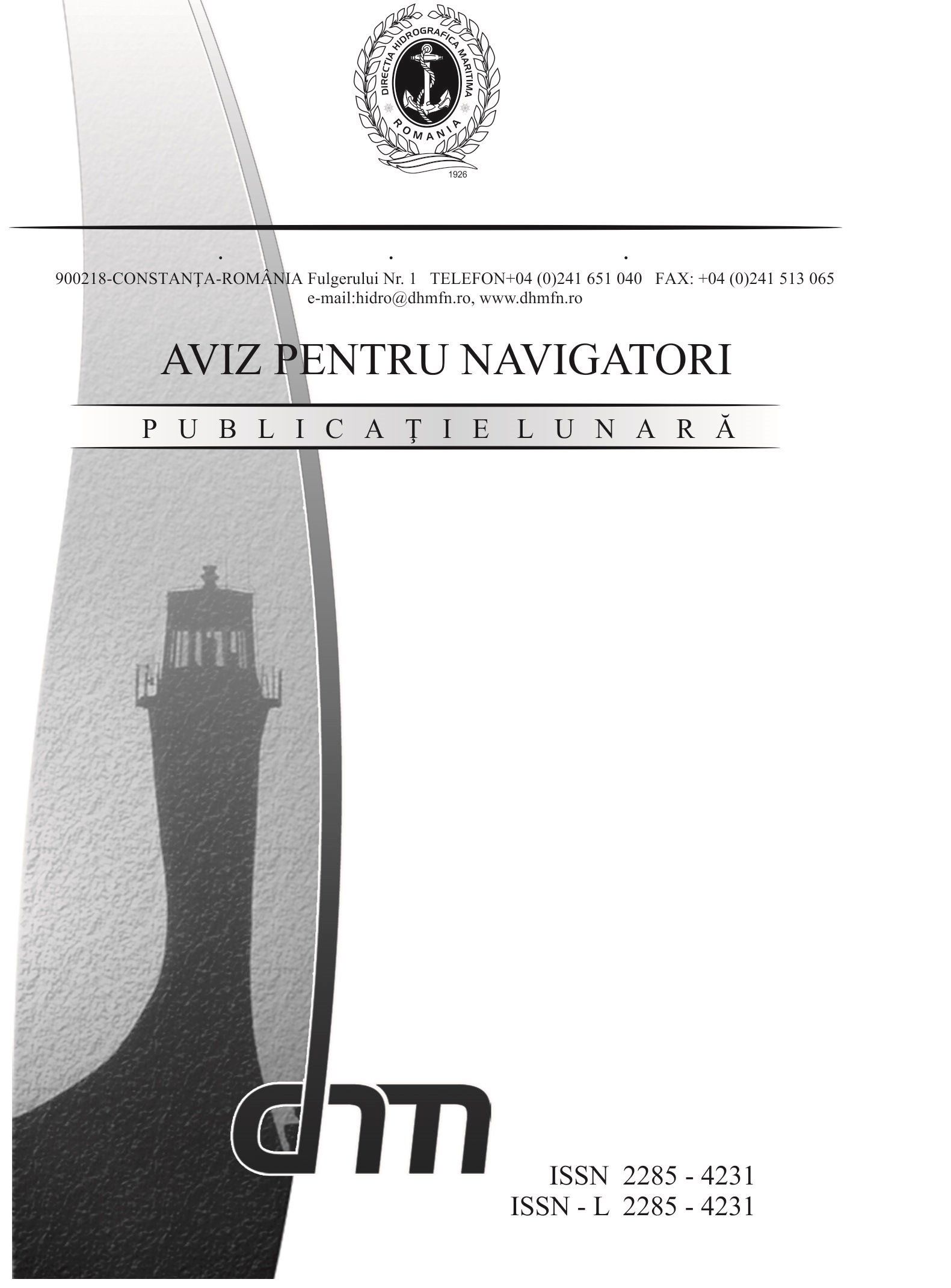 Coperta publicației Avize pentru navigatori