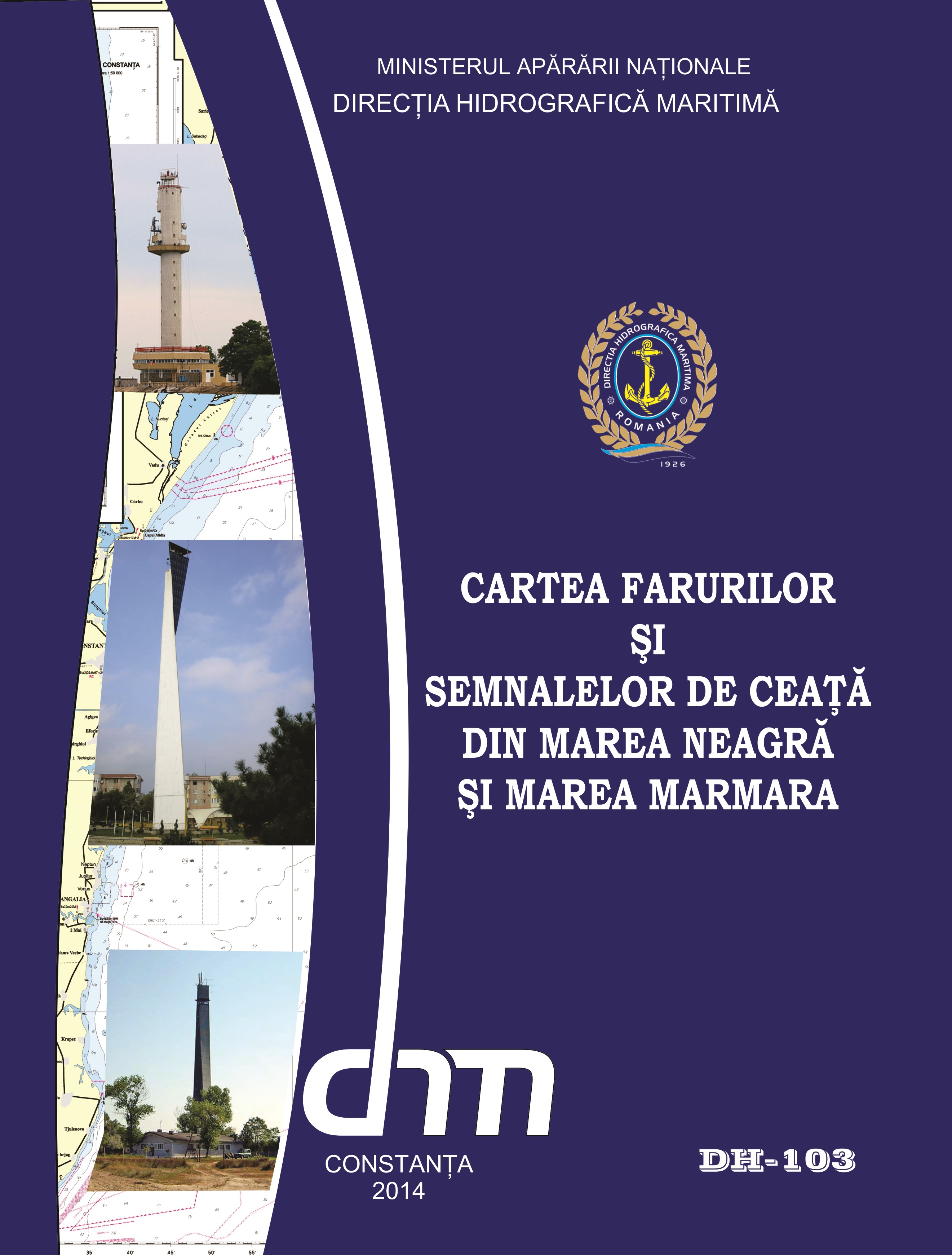 Coperta publicației Cartea farurilor și semnalelor de ceață din Marea Neagră și Marea Marmara DH-103