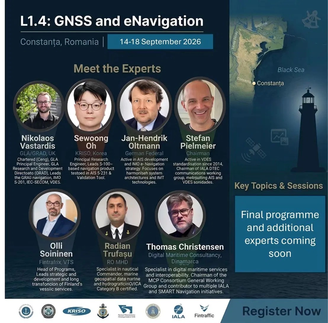 Afiș seminar L1.4 GNSS și e-Navigation